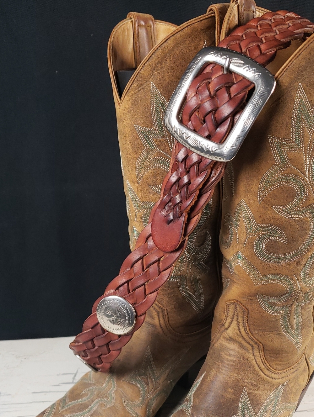 'H Brand' Vintage Western Boho Braided Leather Belt - Women's size S - Picture 2 of 11